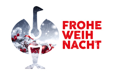 Gutscheinmotiv im Design Frohe Weihnacht Strauss